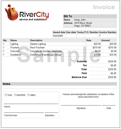 Computer Service Invoice